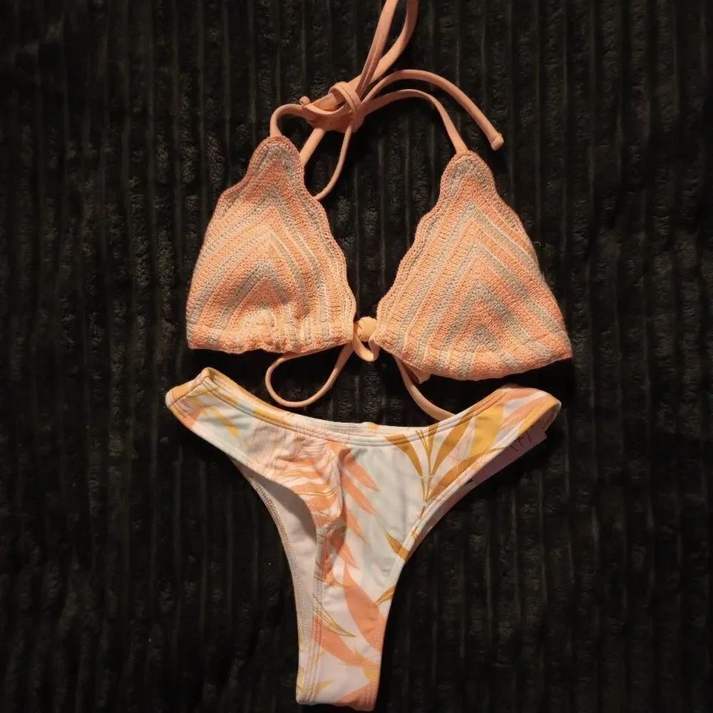 👙Wild Fable Bikini Set Crochet Bralette Top with Ultra Cheeky Bottom